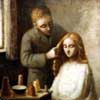 Man Combing Woman's Hair