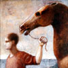 Boy Leading Horse by the Sea