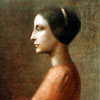 Woman in Red Dress, Profile