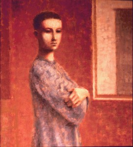 1987, Figure by Window, Acrylic on canvas, 51cm x 46cm 1987, Figure by Window, Acrylic on canvas, 51cm x 46cm